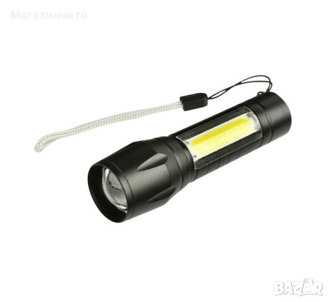 LED джобен фенер с фокус BAILONG и акумулаторна батерия, снимка 1