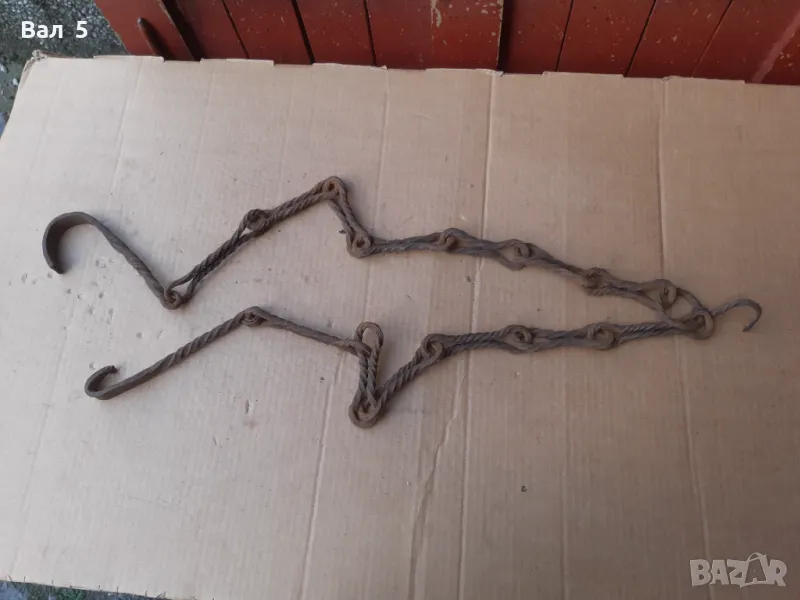 Стара верига за огнище от ковано желязо , здрава, снимка 1