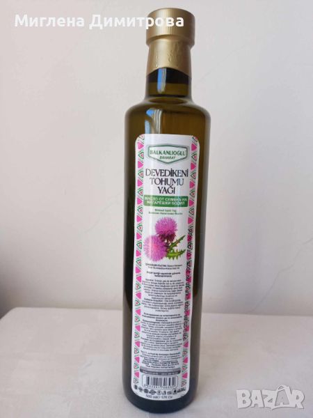 Натурално студено пресовано масло от Магарешки бодил (бял трън), Milk Thistle 500 ml. - цена 23 лв, снимка 1