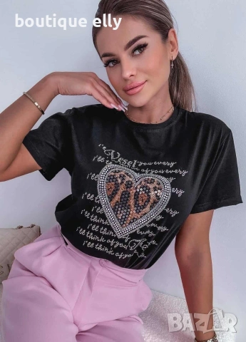 дамска тениска в черно и бяло