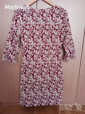 Официална елегантна рокля жакард, снимка 2 - Рокли - 52503446