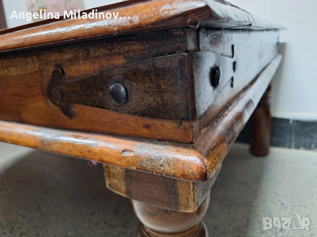 Маса за всекидневна орех и ковано желязо , снимка 3 - Маси - 53696231