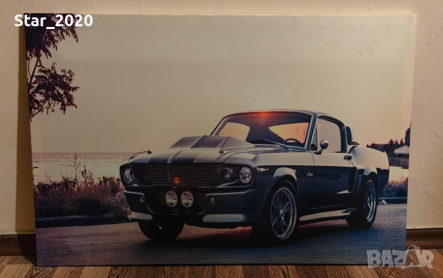 Светеща картина с LED осветление - Ford Mustang Shelby GT 500, снимка 2 - Картини - 53269793
