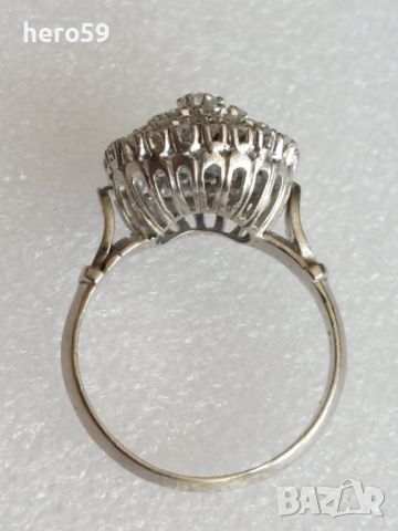 Прекрасен дамски златен(750 проба)пръстен с брилянти 1,41 карата, снимка 5 - Пръстени - 46049082