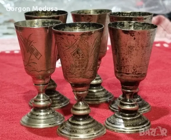 Комплект антикварни сребърни чашки , снимка 2 - Антикварни и старинни предмети - 49733086