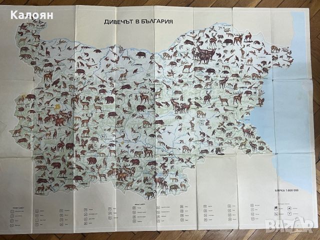 Карта дивечът в България от 1980 г. , снимка 4 - Специализирана литература - 46591625