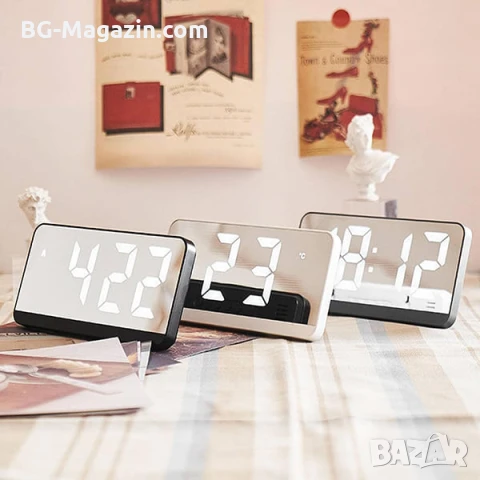 Настолен електронен LED часовник с големи цифри температура UBS за стена деца дигитален големи цифри, снимка 7 - Други - 51038947