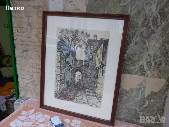 Стара картина  Сузи Аронова  69 / 55 см  , снимка 9 - Антикварни и старинни предмети - 53397399