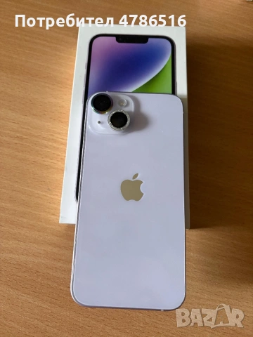 Айфон 14 лилав 128GB без забележка в гаранция