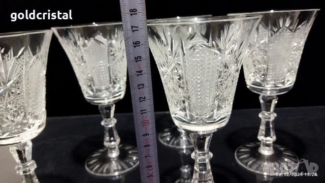кристални чаши , снимка 3 - Антикварни и старинни предмети - 26616571