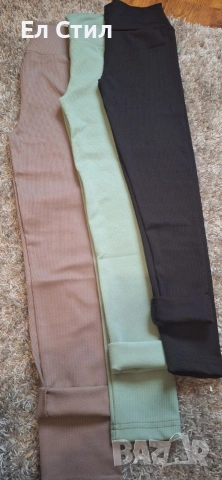 🌸Клин рипс с вата Черно 🚫 Зелен Л ХЛ Пепел от рози Л ХЛ, снимка 2 - Клинове - 53283113