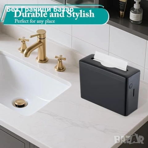 Нов Черен диспенсър за салфетки и хартиени кърпи с голям капацитет за баня кухня, снимка 6 - Други стоки за дома - 54092885