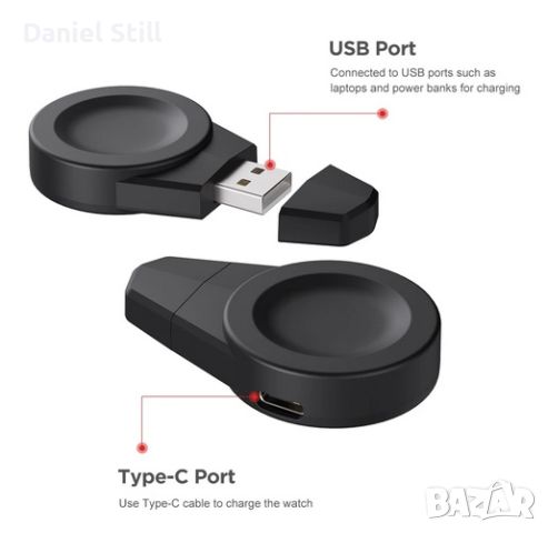 НОВ модел USB Безжично зарядно устройство за Huawei GT 5/5pro/4 GT3 pro GT2 pro, снимка 2 - Смарт часовници - 45840564