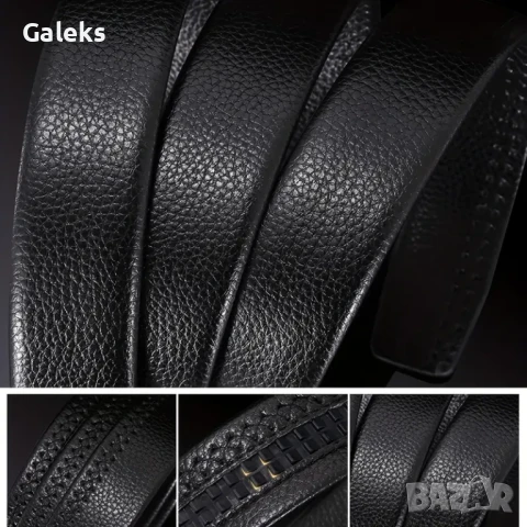 Мъжки, Официални/Дизайнерски черни автоматични кожени колани с модерен дизайн!, снимка 9 - Колани - 50508034