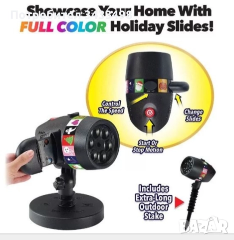 LED проектор с 12 сменящи се Halloween диска, снимка 1