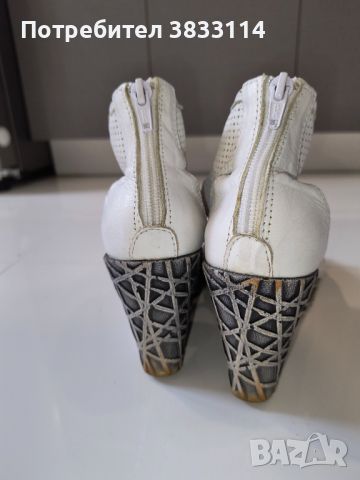Дамски сандали от естествена кожа - бели, снимка 3 - Сандали - 46447466