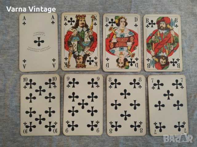 Редки стари карти за игра в скат. SCHMID Германия., снимка 4 - Карти за игра - 52134155