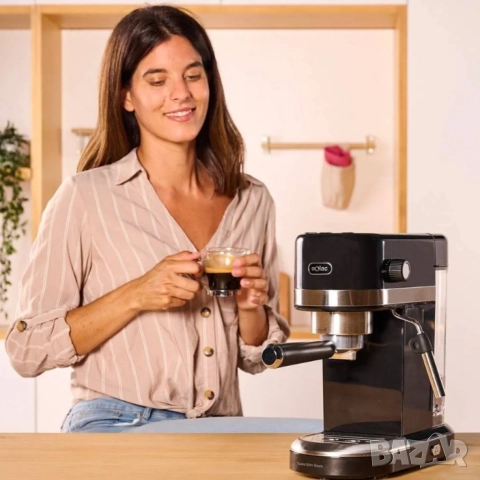 Машина за еспресо Solac Taste Slim Black CE4510 (С дефект отзад на резервоара  за водата и по кашона, снимка 9 - Друга електроника - 52012886