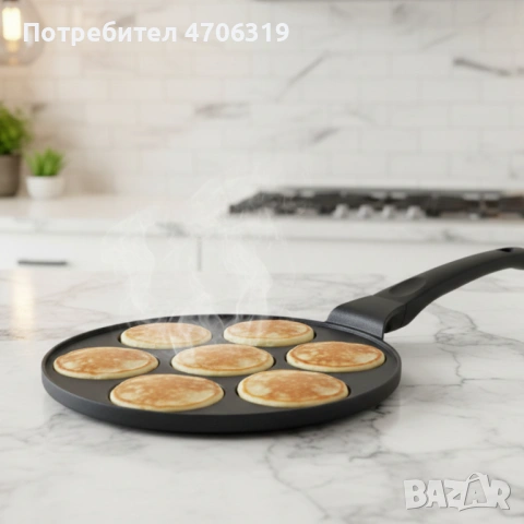 Тиган за 7 палачинки 28см Cheffinger-мраморно незалепващо покритие, снимка 2 - Съдове за готвене - 53178124