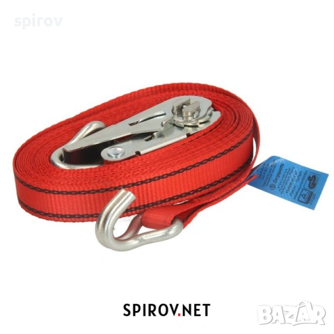 Колан с тресчотка за укрепване на товари 2 куки 6м (5.7+0.3м)