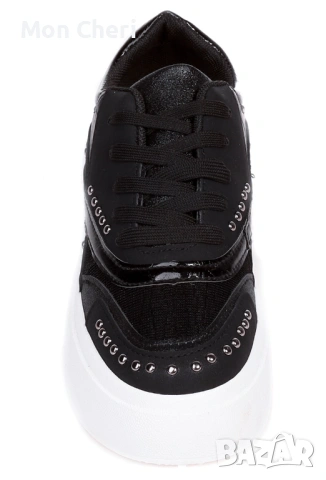 Черни Спортни Обувки С Лачени Елементи, снимка 4 - Кецове - 53408366
