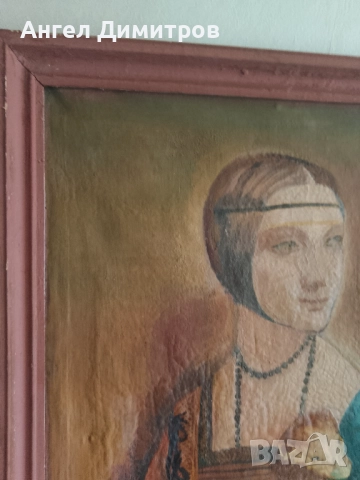 Дамата с хермелина маслена картина платно , снимка 8 - Картини - 51496340