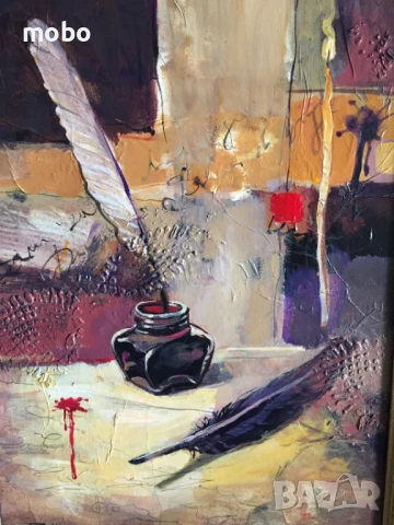 Картина „Композиция“ , маслени бои/платно, Художник: Пламен Николов , снимка 2 - Картини - 50443428