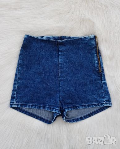 Дънкови панталони с висока талия H&M размер XS, снимка 8 - Къси панталони и бермуди - 45270749