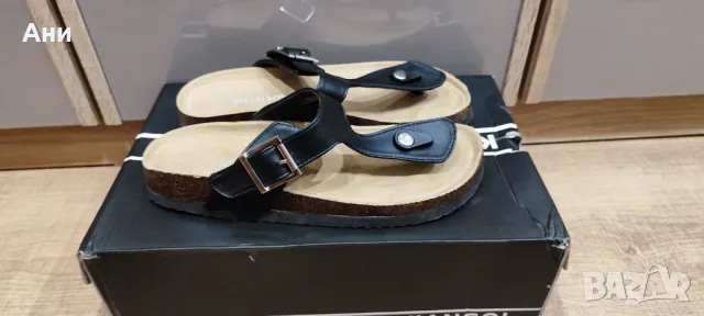 Дамски сандали чeрни тип Birkenstock изкуствена кожа корк 38 номер, снимка 3 - Сандали - 46878137