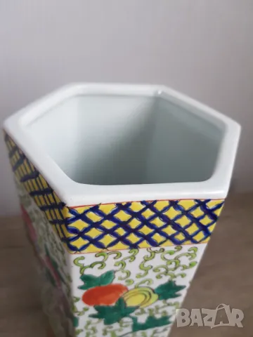 Стара китайска ръчно рисувана ваза 30те години, снимка 4 - Антикварни и старинни предмети - 50053474