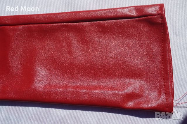 Дълги Червени Ръкавици От Изкуствена Кожа Размер S , снимка 12 - Ръкавици - 45483312