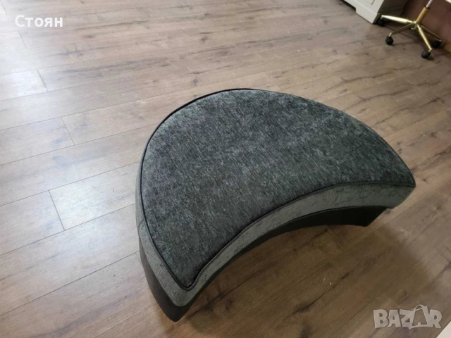 Тъмно сива табуретка от плат полумесец, снимка 8 - Дивани и мека мебел - 52010732