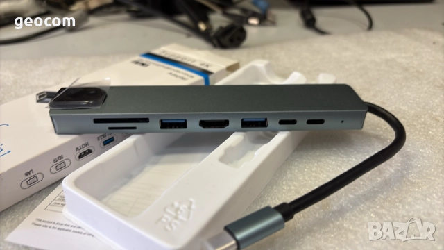 8в1 USB Type-C HUB (Нов,4K HDMI,2xType-C,2xUSB v.3.2,SD/MMC/mSD,LAN), снимка 7 - Друга електроника - 51818917