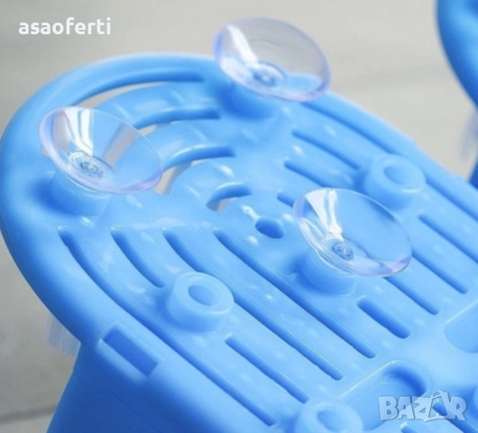 🦶 Ексфолиращ Чехъл за Баня – Масаж, Четка и Пемза (28 см) с Вакуум Залепване, снимка 5 - Масажори - 52560137