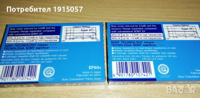 SONY SUPER EF60 1990, SONY EF, СОНИ, аудио касетка, касетки - нови, снимка 2 - Аудио касети - 51718009