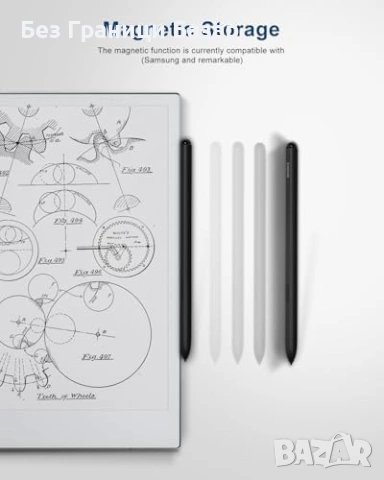 Нов Магнитен EMR стилус 4096 нива, tilt, palm rejection, 5 накрайника, снимка 7 - Друга електроника - 53521791