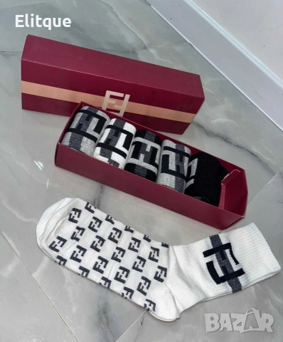 унисекс дълги чорапи в кутия от 6 чифта fendi 