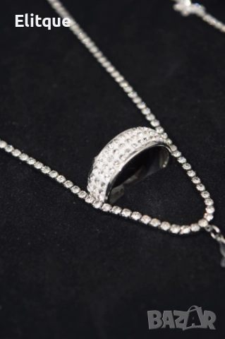 Нежно колие, гривна и пръстен с детайл пеперуда  , снимка 2 - Бижутерийни комплекти - 52905691