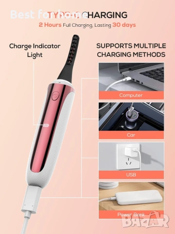 Нагряваща се извиваща машина за мигли, електрическа извиваща машина за мигли тип пръчка, снимка 6 - Други - 53572863