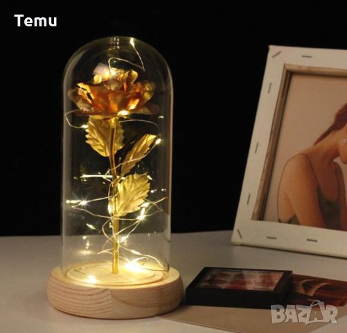 Вечна роза в стъкленица с LED светлина, снимка 11 - Декорация за дома - 45782997