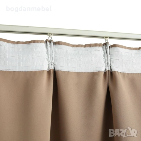 Sonata Затъмняваща завеса с куки, таупе, 290x245 см, снимка 3 - Пердета и завеси - 53592662