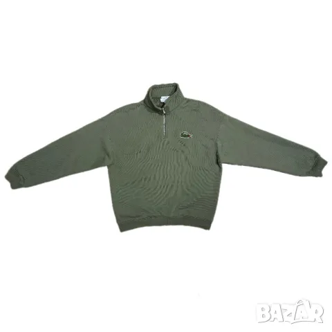 Оригинална мъжка блуза Lacoste Badge Accent 1/4 Zip | M размер, снимка 4 - Блузи - 48555870