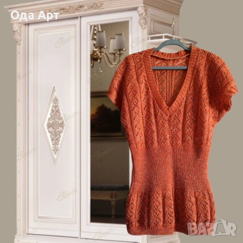 Не носена фина блуза, керемиден цвят., снимка 2 - Корсети, бюстиета, топове - 50724771