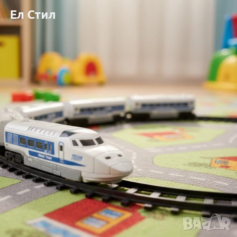 Влакче с релси, звуци и светлини – впечатляващ подарък за Коледа и празниците, снимка 3 - Влакчета, самолети, хеликоптери - 53583205