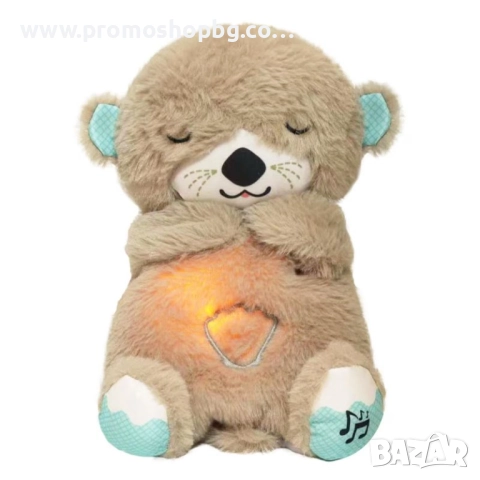 Дишаща плюшена играчка със светлинни и музикални ефекти, Сиво или бежово