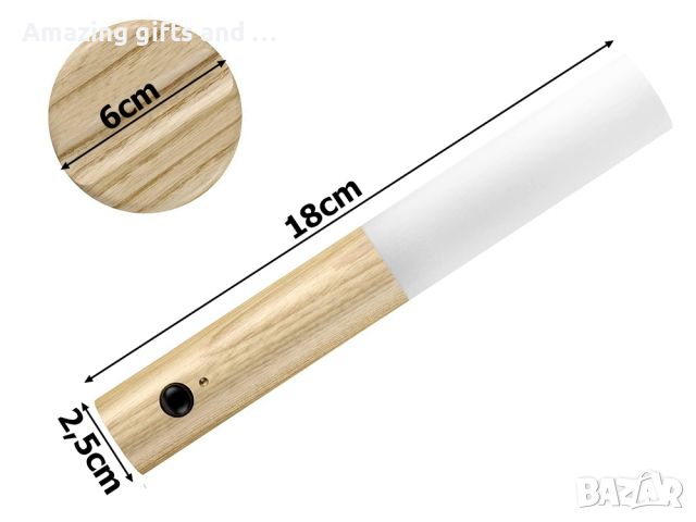 LED лампа топла стенна лампа със сензор за движение, стенен монтаж с магнит, снимка 3 - Лед осветление - 45656001