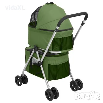 vidaXL Сгъваема количка за кучета, зелена, 83x48x97 см, Оксфорд плат(SKU:172207), снимка 4 - Други стоки за животни - 49475734