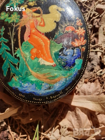 Уникална руска лакова кутия рисувана сцена от приказка, снимка 3 - Антикварни и старинни предмети - 53416901