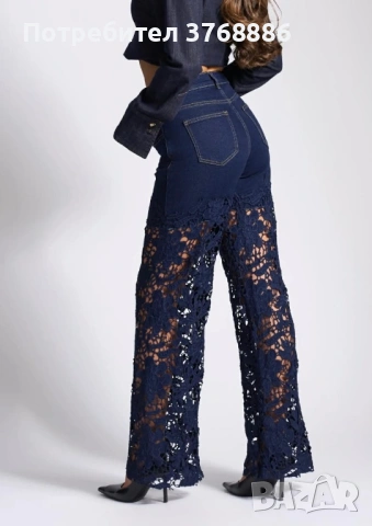 Страхотни дънки с дантела 🤍S,M,L  Най-добрата цена в интернет : 40€ 🌸, снимка 2 - Дънки - 53211212