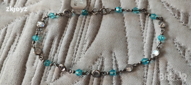 НОВА СРЕБЪРНА ГРИВНА ЗА КРАК С ЦИРКОНИИ 4.30 ГРАМА/ ПРОБА 925 , снимка 5 - Гривни - 51160469